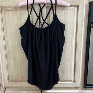 Black Strappy Women's swim top tankini sz 0 Torrid Active